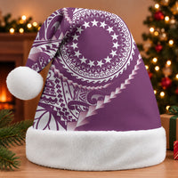 Cook Islands Gospel Day Christmas Santa Hat Maroon Tribal Curves LT05 Without Fur Maroon - Polynesian Pride