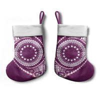 Cook Islands Gospel Day Christmas Stocking Maroon Tribal Curves LT05 - Polynesian Pride