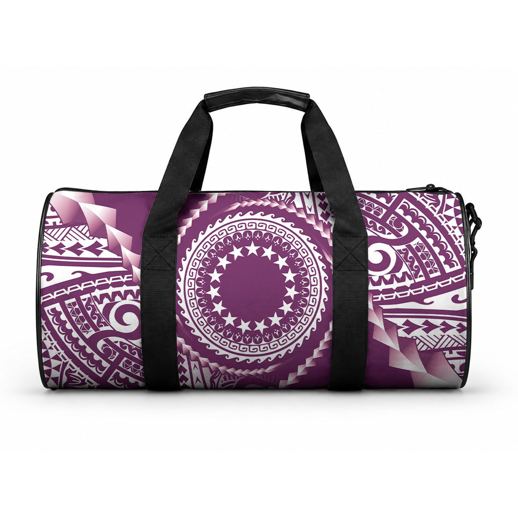 Cook Islands Gospel Day Duffle Bag Maroon Tribal Curves LT05 One size Maroon - Polynesian Pride