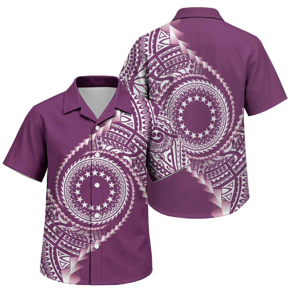 Cook Islands Gospel Day Family Matching Puletasi and Hawaiian Shirt Maroon Tribal Curves