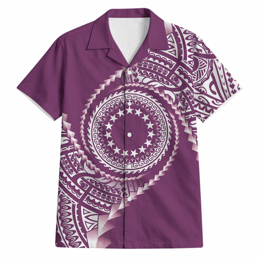 Cook Islands Gospel Day Hawaiian Shirt Maroon Tribal Curves LT05 Maroon - Polynesian Pride