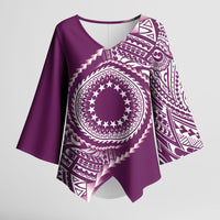 Cook Islands Gospel Day Kimono Sleeve Blouse Maroon Tribal Curves