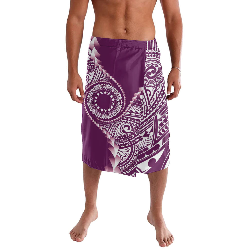 Cook Islands Gospel Day Lavalava Maroon Tribal Curves LT05 Maroon - Polynesian Pride