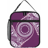 Cook Islands Gospel Day Lunch Bag Maroon Tribal Curves