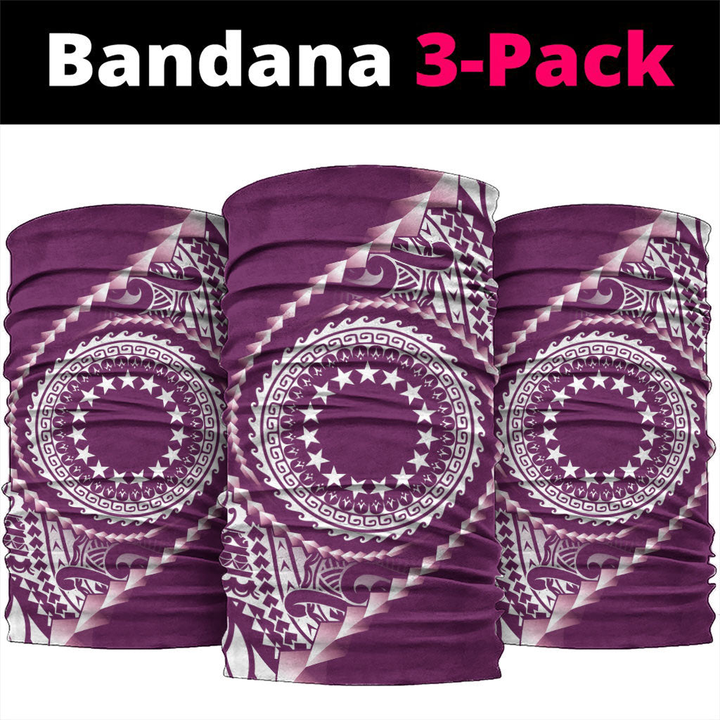 Cook Islands Gospel Day Neck Gaiter Maroon Tribal Curves