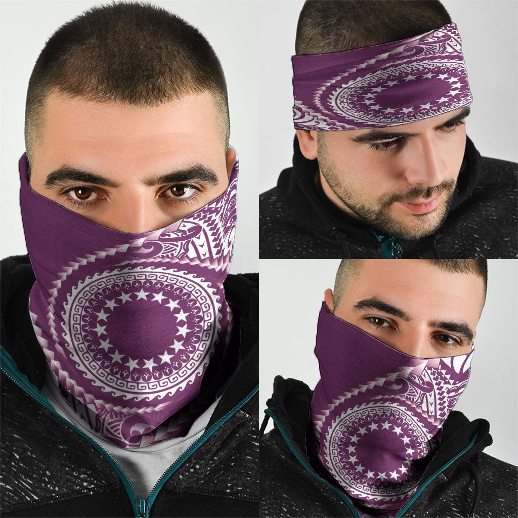 Cook Islands Gospel Day Neck Gaiter Maroon Tribal Curves