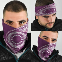 Cook Islands Gospel Day Neck Gaiter Maroon Tribal Curves