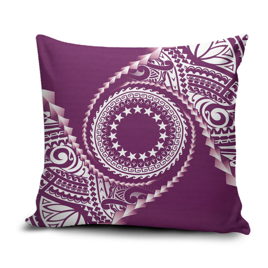 Cook Islands Gospel Day Pillow Cover Maroon Tribal Curves LT05 Maroon - Polynesian Pride