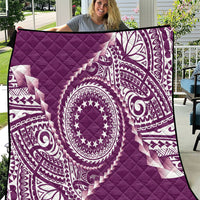 Cook Islands Gospel Day Quilt Maroon Tribal Curves