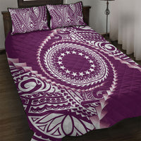 Cook Islands Gospel Day Quilt Bed Set Maroon Tribal Curves