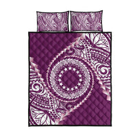 Cook Islands Gospel Day Quilt Bed Set Maroon Tribal Curves