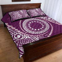 Cook Islands Gospel Day Quilt Bed Set Maroon Tribal Curves