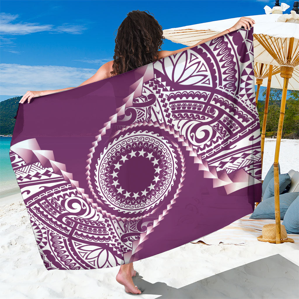 Cook Islands Gospel Day Sarong Maroon Tribal Curves LT05 One Size 44 x 66 inches Maroon - Polynesian Pride