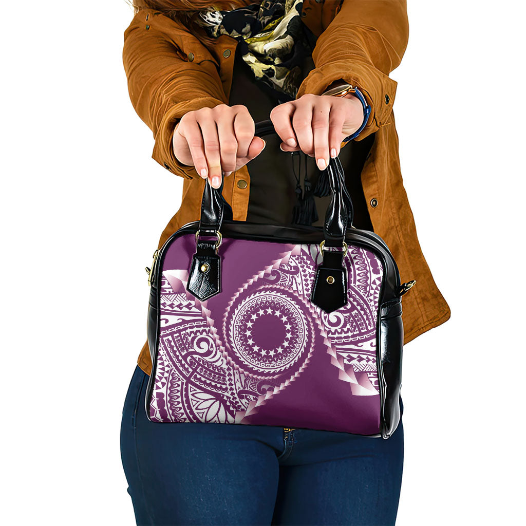 Cook Islands Gospel Day Shoulder Handbag Maroon Tribal Curves LT05 One Size Maroon - Polynesian Pride