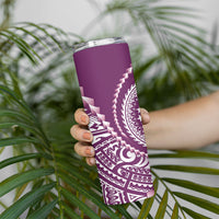 Cook Islands Gospel Day Skinny Tumbler Maroon Tribal Curves