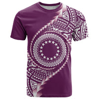 Cook Islands Gospel Day T Shirt Maroon Tribal Curves