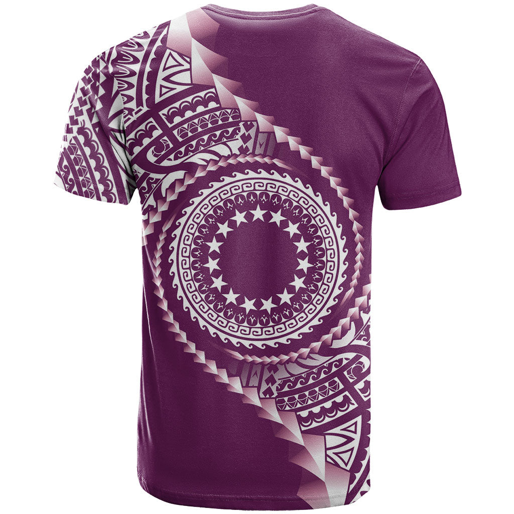Cook Islands Gospel Day T Shirt Maroon Tribal Curves