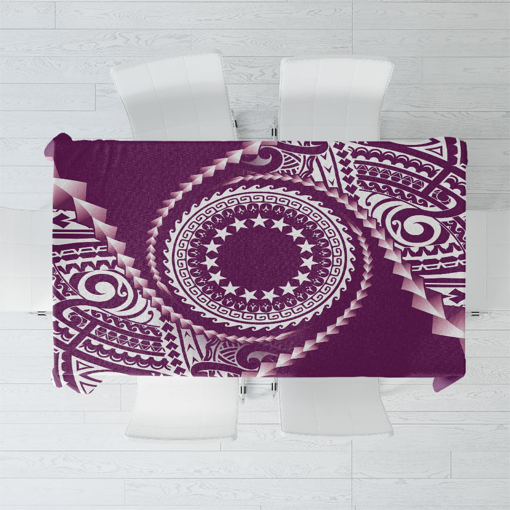 Cook Islands Gospel Day Tablecloth Maroon Tribal Curves LT05 Maroon - Polynesian Pride