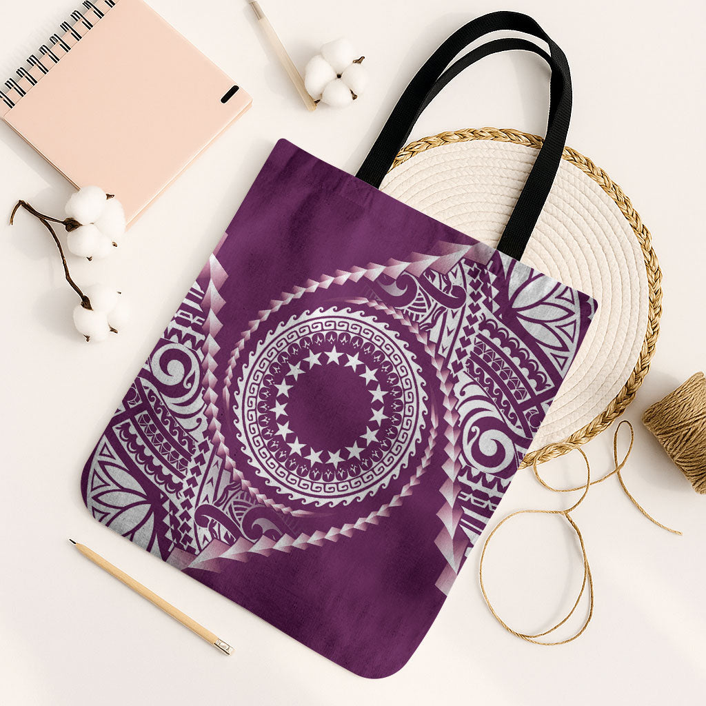 Cook Islands Gospel Day Tote Bag Maroon Tribal Curves LT05 Black Strap One Size Maroon - Polynesian Pride