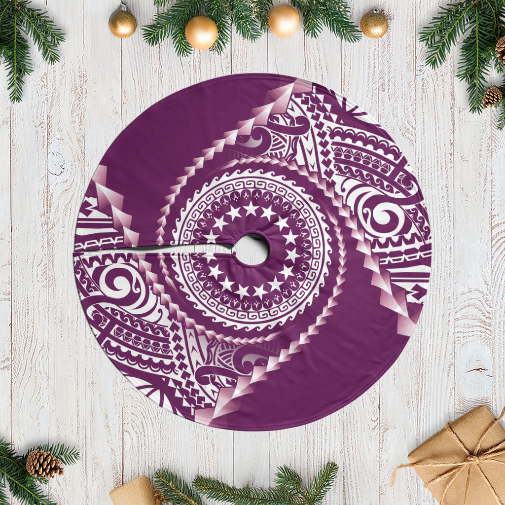 Cook Islands Gospel Day Tree Skirt Maroon Tribal Curves LT05 Casual Maroon - Polynesian Pride
