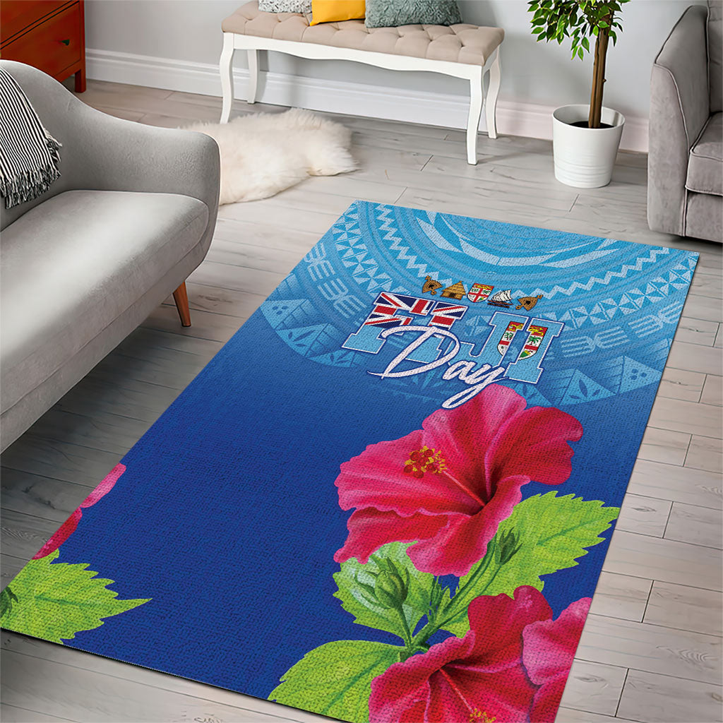 Bula Fiji Day Area Rug Traditional Tapa Pattern With Hibiscus LT05 - Polynesian Pride