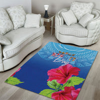 Bula Fiji Day Area Rug Traditional Tapa Pattern With Hibiscus LT05 - Polynesian Pride