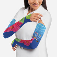 Bula Fiji Day Arm Sleeves Traditional Tapa Pattern With Hibiscus LT05 - Polynesian Pride