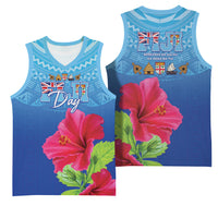Bula Fiji Day Basketball Jersey Traditional Tapa Pattern With Hibiscus LT05 - Polynesian Pride