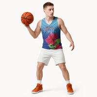 Bula Fiji Day Basketball Jersey Traditional Tapa Pattern With Hibiscus LT05 - Polynesian Pride