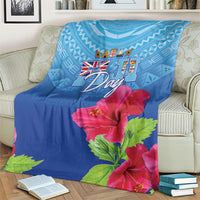 Bula Fiji Day Blanket Traditional Tapa Pattern With Hibiscus LT05 - Polynesian Pride