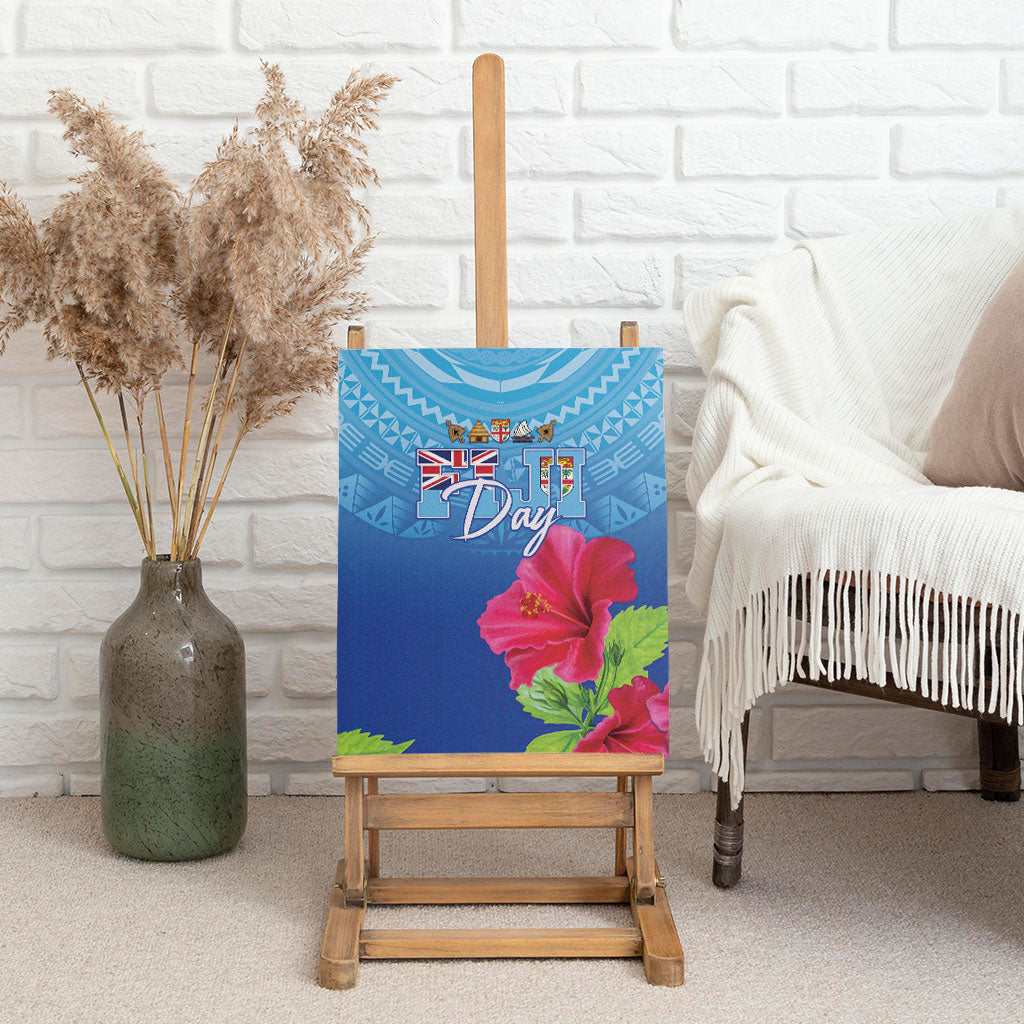 Bula Fiji Day Canvas Wall Art Traditional Tapa Pattern With Hibiscus LT05 - Polynesian Pride