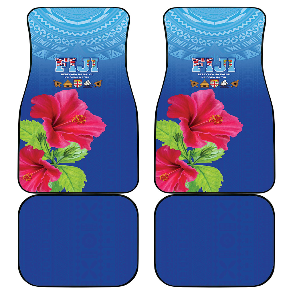 Bula Fiji Day Car Mats Traditional Tapa Pattern With Hibiscus LT05 - Polynesian Pride