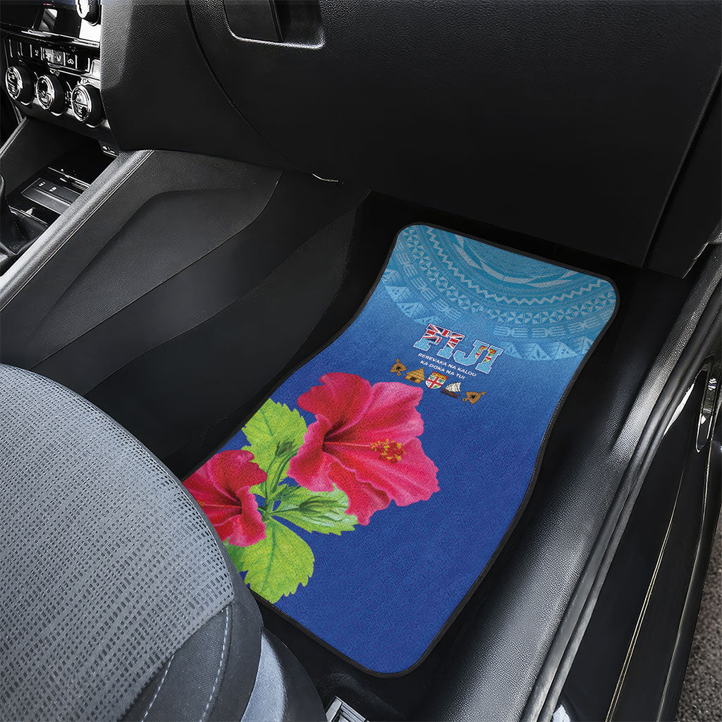 Bula Fiji Day Car Mats Traditional Tapa Pattern With Hibiscus LT05 - Polynesian Pride