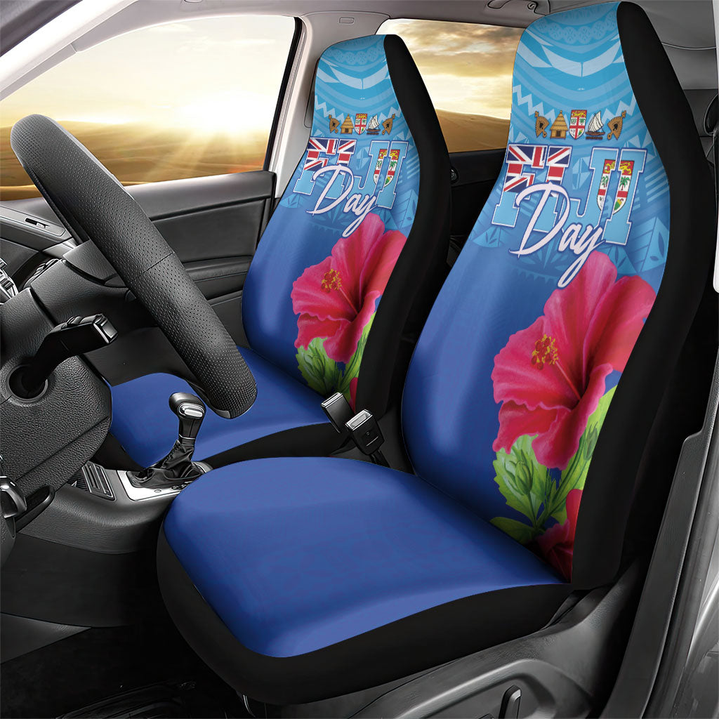 Bula Fiji Day Car Seat Cover Traditional Tapa Pattern With Hibiscus LT05 - Polynesian Pride