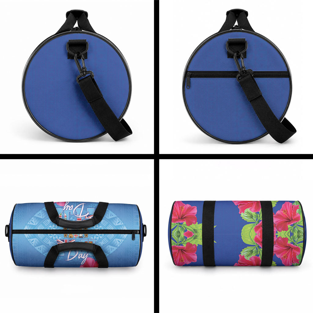 Bula Fiji Day Duffle Bag Traditional Tapa Pattern With Hibiscus LT05 - Polynesian Pride