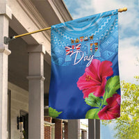 Bula Fiji Day Garden Flag Traditional Tapa Pattern With Hibiscus LT05 House Flag Blue - Polynesian Pride