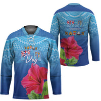 Bula Fiji Day Hockey Jersey Traditional Tapa Pattern With Hibiscus LT05 - Polynesian Pride