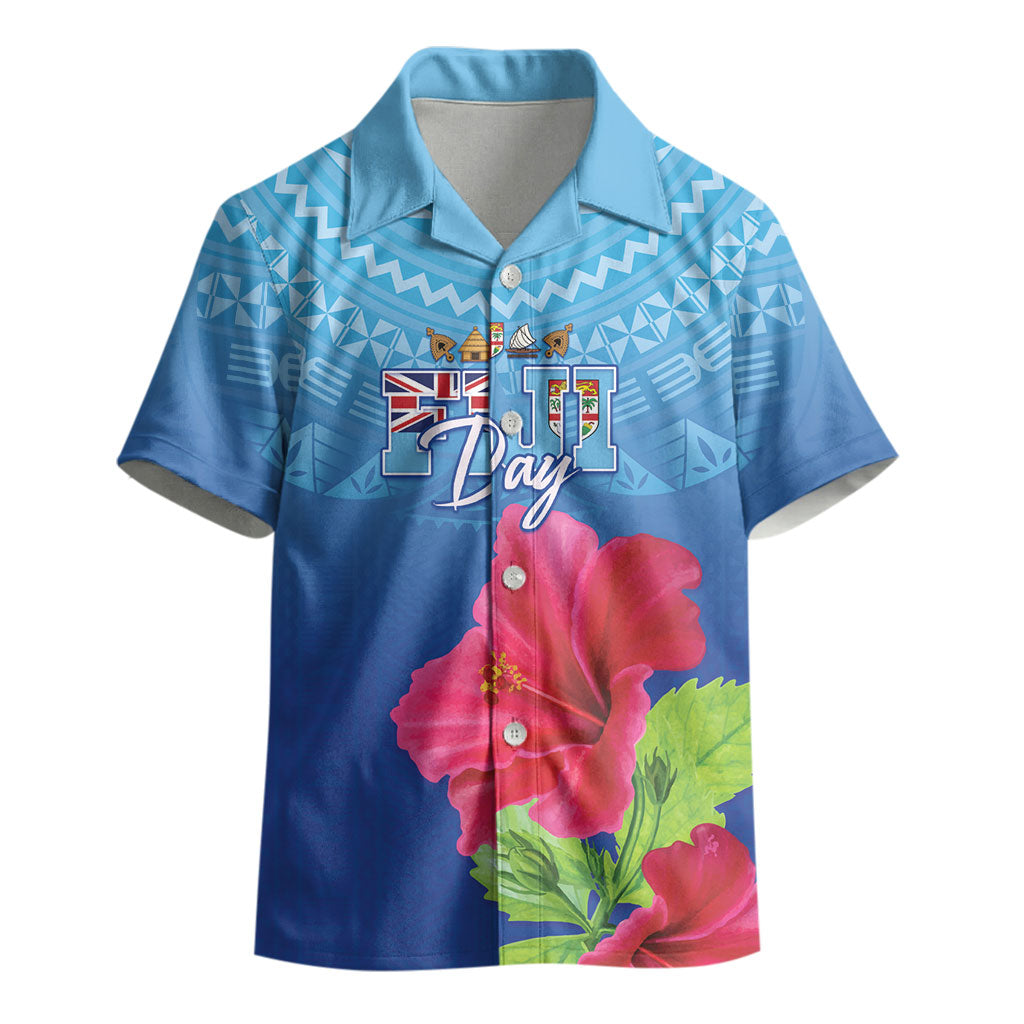 Bula Fiji Day Kid Hawaiian Shirt Traditional Tapa Pattern With Hibiscus LT05 - Polynesian Pride