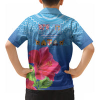 Bula Fiji Day Kid Hawaiian Shirt Traditional Tapa Pattern With Hibiscus LT05 - Polynesian Pride