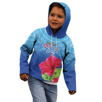 Bula Fiji Day Kid Hoodie Traditional Tapa Pattern With Hibiscus LT05 - Polynesian Pride