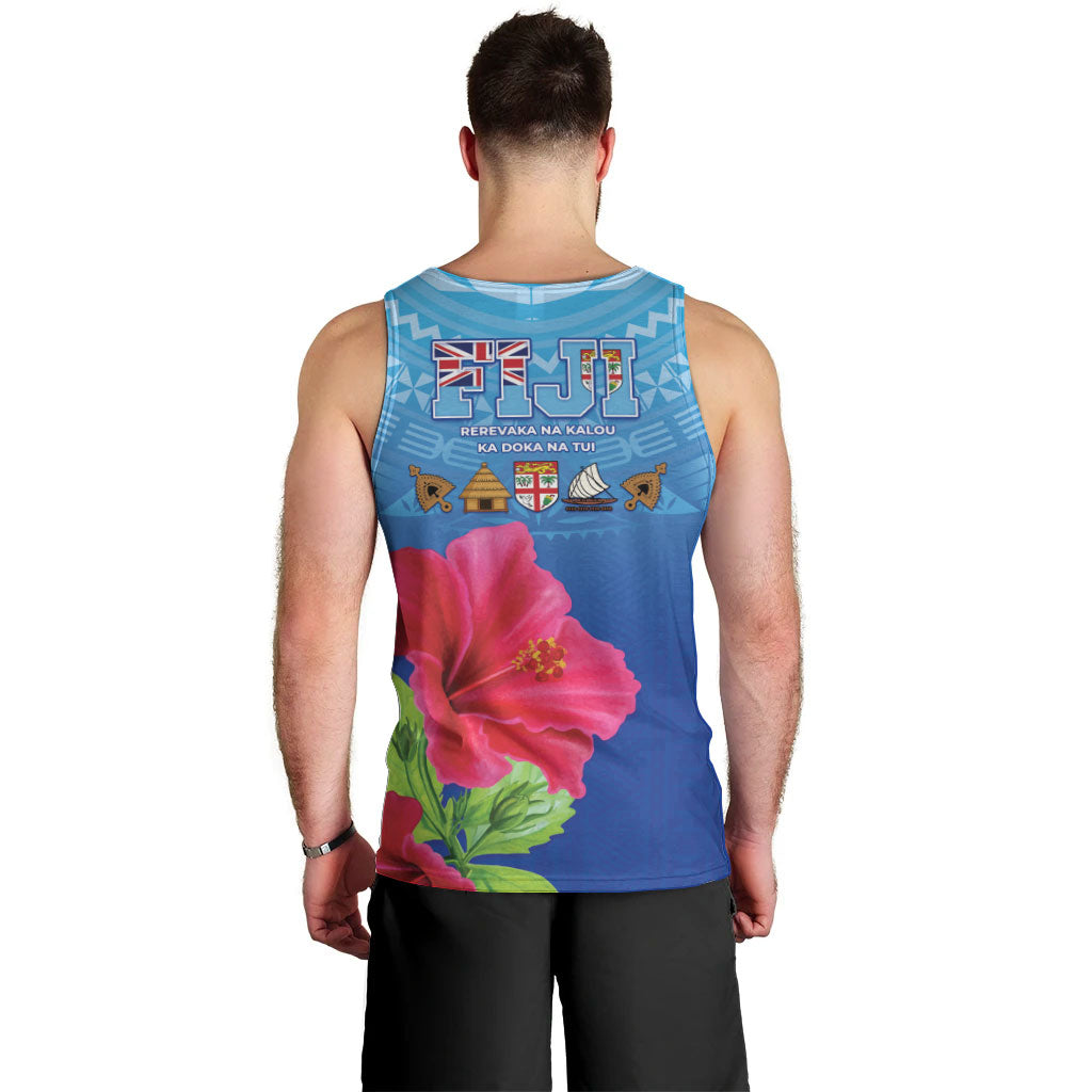 Bula Fiji Day Men Tank Top Traditional Tapa Pattern With Hibiscus LT05 - Polynesian Pride