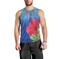 Bula Fiji Day Men Tank Top Traditional Tapa Pattern With Hibiscus LT05 - Polynesian Pride