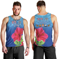 Bula Fiji Day Men Tank Top Traditional Tapa Pattern With Hibiscus LT05 - Polynesian Pride