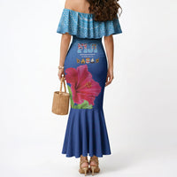 Bula Fiji Day Mermaid Dress Traditional Tapa Pattern With Hibiscus LT05 - Polynesian Pride
