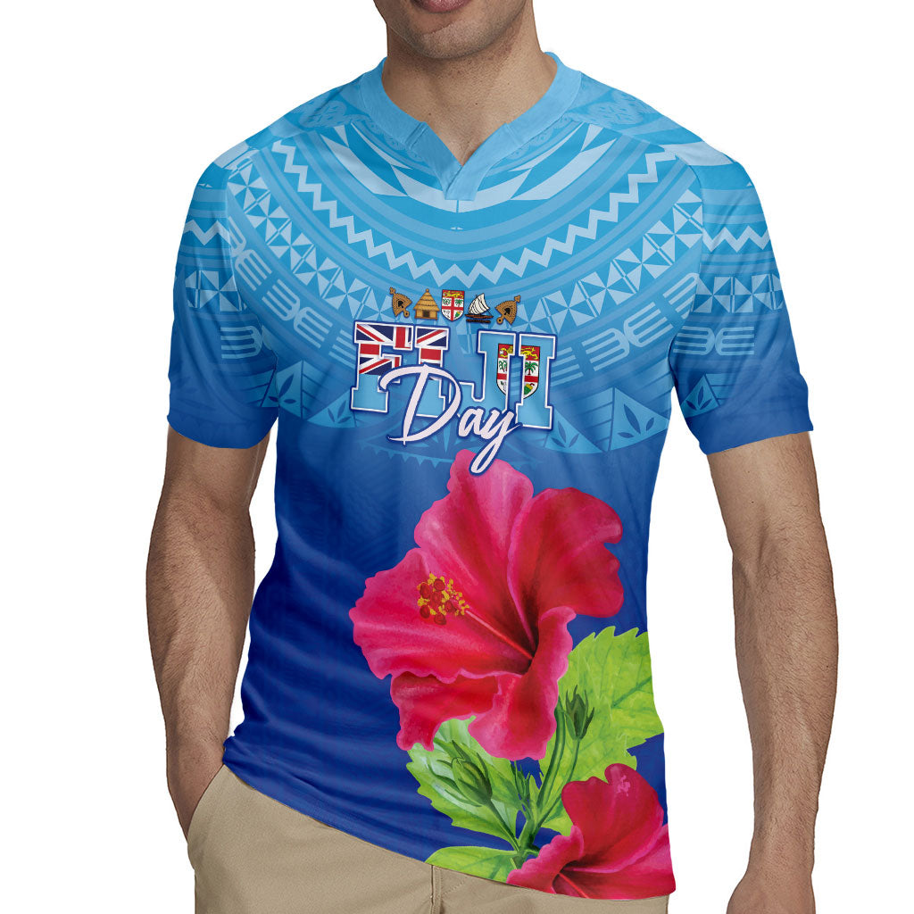 Bula Fiji Day Rugby Jersey Traditional Tapa Pattern With Hibiscus LT05 - Polynesian Pride