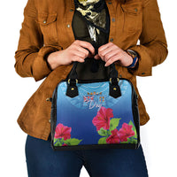 Bula Fiji Day Shoulder Handbag Traditional Tapa Pattern With Hibiscus LT05 - Polynesian Pride