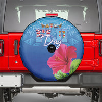Bula Fiji Day Spare Tire Cover Traditional Tapa Pattern With Hibiscus LT05 - Polynesian Pride