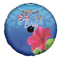 Bula Fiji Day Spare Tire Cover Traditional Tapa Pattern With Hibiscus LT05 - Polynesian Pride