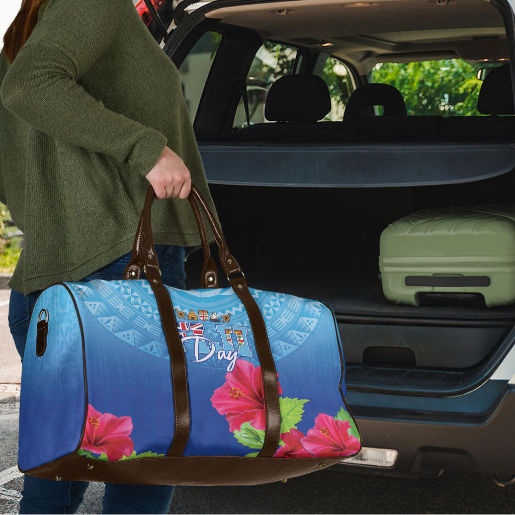 Bula Fiji Day Travel Bag Traditional Tapa Pattern With Hibiscus LT05 - Polynesian Pride