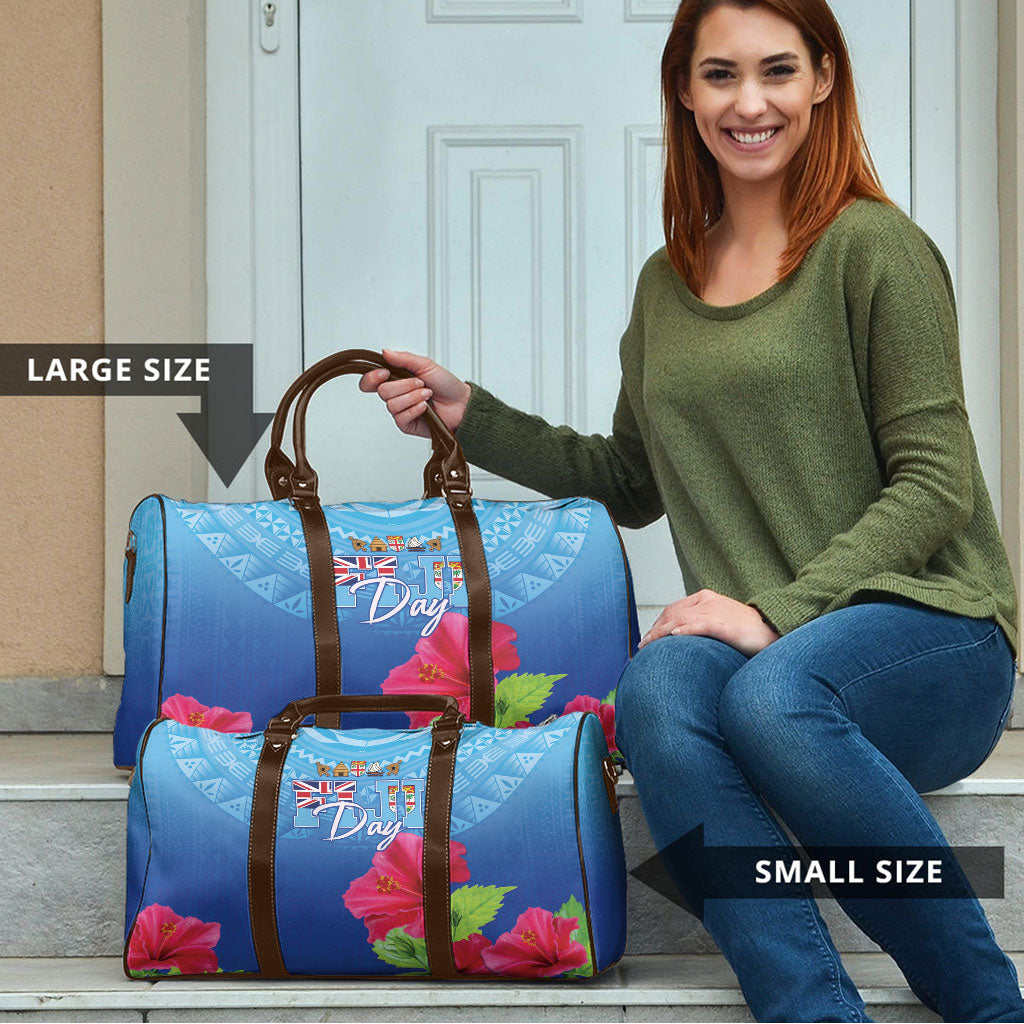 Bula Fiji Day Travel Bag Traditional Tapa Pattern With Hibiscus LT05 - Polynesian Pride